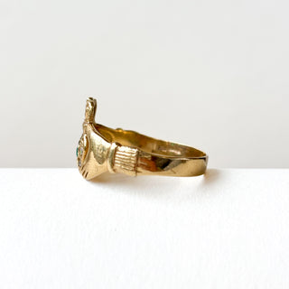 Claddagh Green + CZ | 9ct Gold | Size W | 3.1g