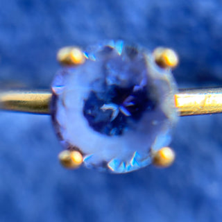 Solitaire Ring | 9ct Gold | Purple Stone | 1.7g | Size N