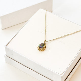 Mystic Topaz | 8ct Gold | 1cm x 1.7cm | 1.24g (2.39g with Chain)