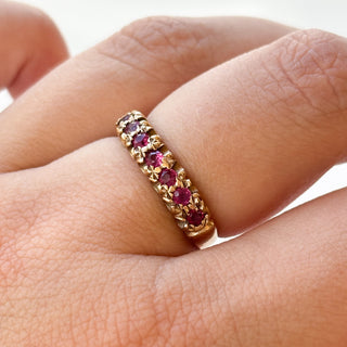 7 Stone Antique Style Setting | 9ct Gold | 2.14g | Size N