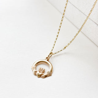Claddagh Pendant Small | 9ct Gold | 1.2cm x 2cm | 0.58g (1.75g with Chain)