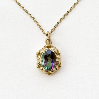 Mystic Topaz | 8ct Gold | 1cm x 1.7cm | 1.24g (2.39g with Chain)