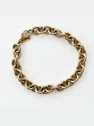 Large Cable Link Bracelet | 9ct Gold | 7½" | 25.24g | Perfect for Charms