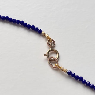 Royal blue with 9ct Gold Jumprings | 16 Inch | Professionally Restrung