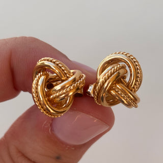 Braided Knot Studs | 9ct Gold | 3.3g 16mm diamter