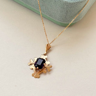 Purple Stone Pendant | 2.6g with 18" Curb Chain