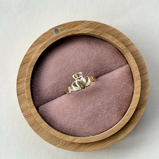 NEW Inne 9 carat recycled gold Claddagh, Made in Ireland, larger Size Q-U