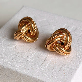 Braided Knot Studs | 9ct Gold | 3.3g 16mm diamter