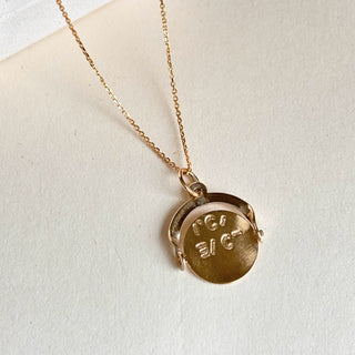 I Love You Spinner Fob Charm on chain 18inch | Victorian-Inspired | Hidden Message Design