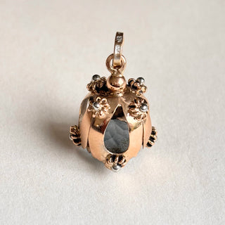 Baby Blue Stone Fob Pendant | 4.8g | White Gold Stud Detail