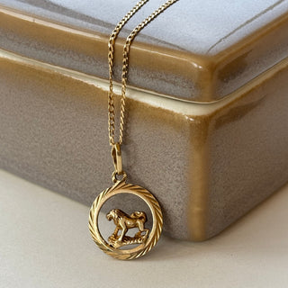 Leo Medallion Pendant Necklace | 14ct Gold Pendant 2.71g | 18" 9ct Chain | 4.30g Total