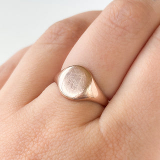 Round Rose Gold Signet Ring | 9ct Gold | Size O | 3.27g