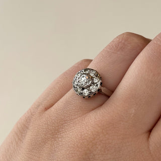 Serious Round Diamond Cluster Ring | 18ct White Gold | 4.9g | Size N½
