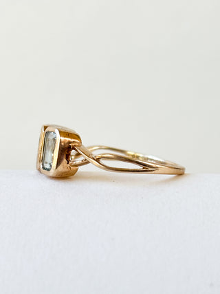 Aquamarine Rectangle Trilogy Ring | 9ct Gold | Size N½ | 2.71g