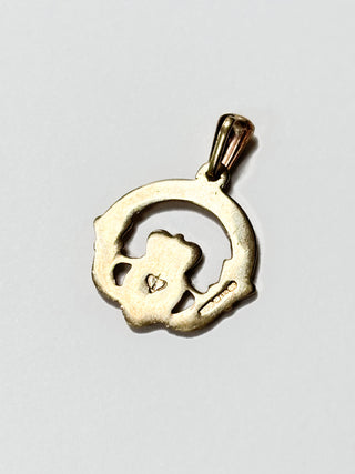Claddagh Pendant with Heart Hallmark | 9ct Gold | 18-Inch Fine Cable Link Chain | 1.00g