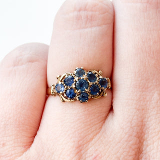 Sapphire Cluster | 9ct Gold | Size M½ | 1.77g