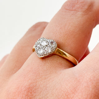 Diamond Heart Ring | 9ct Gold | 1.82g | Size R