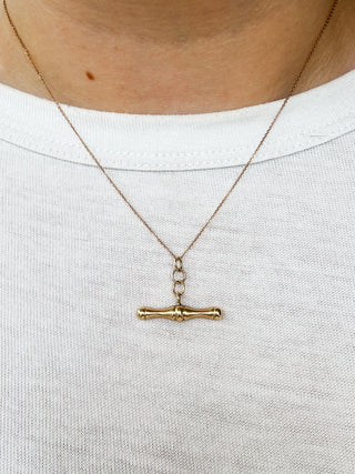 Puffy T-Bar Pendant | 9ct Gold | 25mm | 1.04g by itself