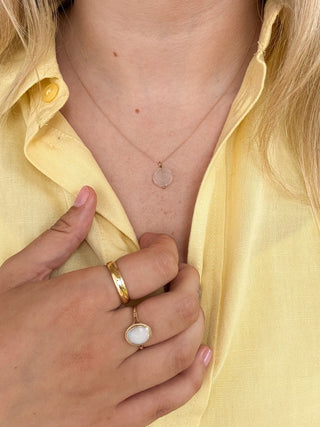 Rose Quartz Pendant | 18-Inch Fine Diamond Anchor Chain | 1.30g