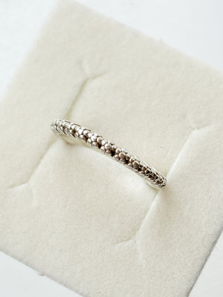 Silver Flower Band Ring | 925 Silver | Size M½ | 1.93g