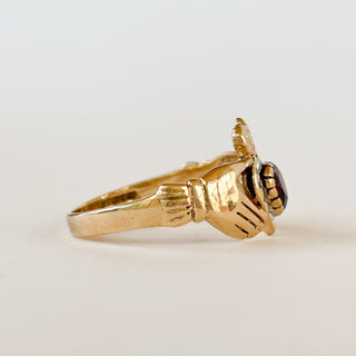 Garnet claddagh ring