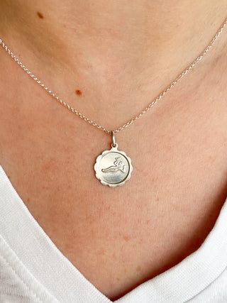 Virgo Zodiac Pendant | Silver | 18-Inch Fine Cable Link Chain | 1.40g