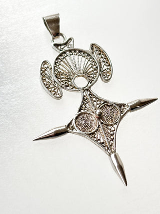 Tuareg Filigree Cross Pendant | 925 Silver | 60mm × 38mm | 5.73g
