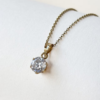 Crystal Necklace | 14ct Gold | 18" Fine Cable Link Chain | 0.85g