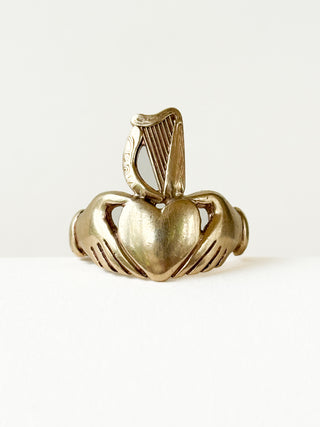 Claddagh Harp Ring | 9ct Gold | Size Q | 4.52g