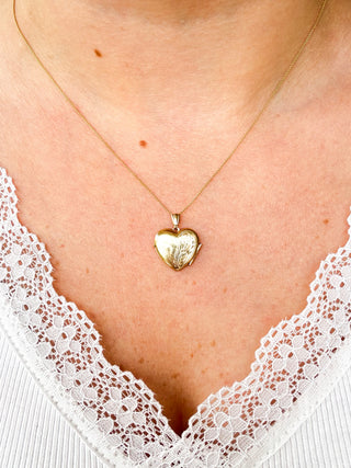 Heart Locket on Diamond Chain | 9ct Gold | 18–20-Inch | 1.36g