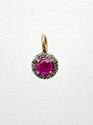 Ruby & Diamond Pendant | 9ct Gold | 18-Inch Diamond Anchor Chain | 0.63g