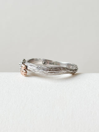 Shamrock CZ Flower Band Ring | 925 Silver | Size Q | 3.42g