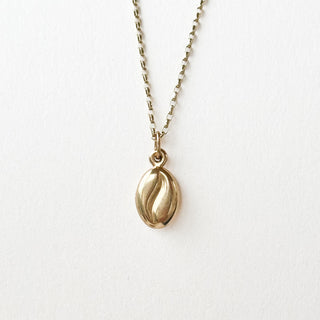 Coffee Bean charm | 9ct | 0.33g | 18in fine cable link chain