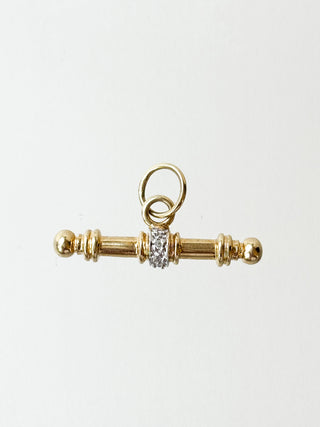 T-Bar Diamond Pendant on Anchor Diamond Chain | 9ct Gold | 18-Inch | 2.40g