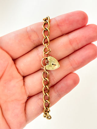 Curb Link Charm Bracelet | 9ct Gold | 11.21g
