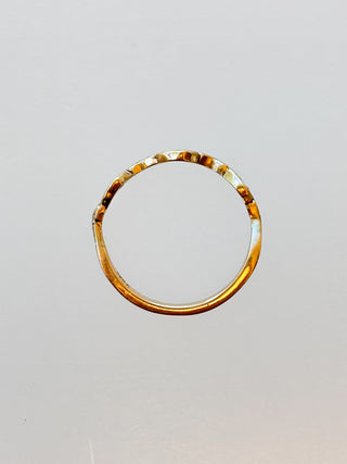 Wavy Band CZ Ring | 9ct Gold | Size O | 1.55g