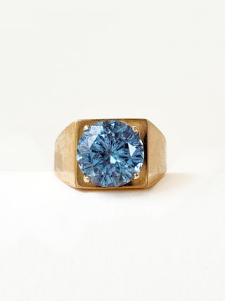 Synthetic Blue Spinel Solitaire Ring | 9ct Gold | Size L½ | 5.14g