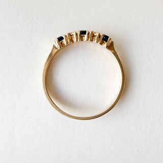 Natural Diamond and Sapphire Half Eternity | 14K Gold | Size N½ | 1.8g