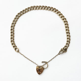Heart Padlock Bracelet | 9ct Gold | 7.16g | 8inch"