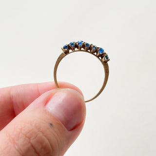 No 23 | Syn Blue Spinel Eternity Ring | 14ct Gold | Size N | 2.2g |