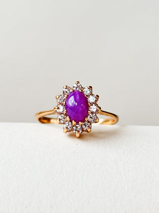 Synthetic Star Ruby & CZ Ring | 14ct Gold | Size N | 3.00g