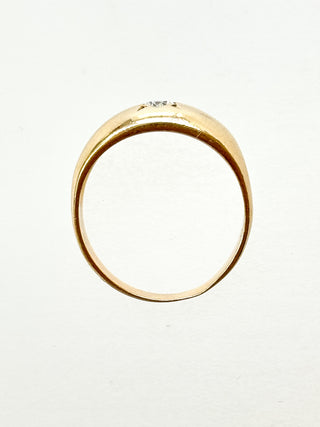 CZ Starburst Dome Ring | 9ct Gold | Size N | 3.08g