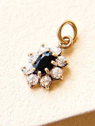 CZ & Sapphire Cluster Pendant | Diamond Chain | 9ct Gold | 18–20-Inch | 0.55g