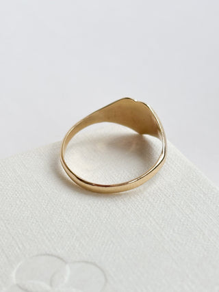 Heart Signet Ring (Engraved) | 9ct Gold | M1/2 | 1.28g
