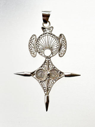 Tuareg Filigree Cross Pendant | 925 Silver | 60mm × 38mm | 5.73g