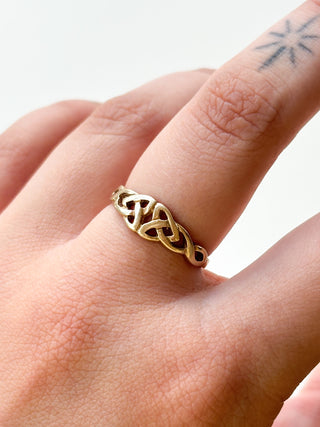 Trinity Intricate Band Ring | 9ct Gold | Size Q | 2.07g