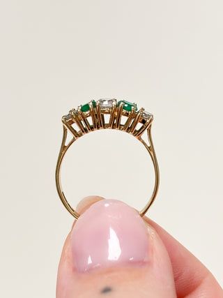 Agate & CZ Ring | 9ct Gold | Size O | 2.08g