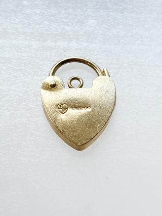 Engraved Heart Padlock Pendant | 9ct Gold | 18-Inch Diamond Anchor Chain | 1.76g