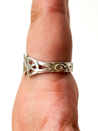 Claddagh Trinity Knot Silver Ring | 925 Silver | Size V | 3.71g