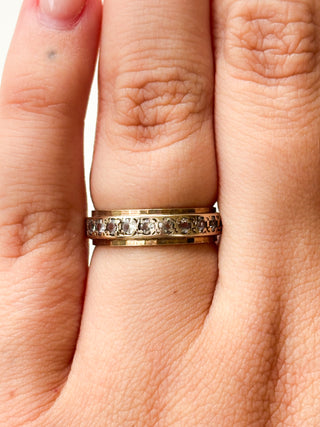 White Synthetic Spinel Eternity Ring | 9ct Gold | Size M | 3.07g